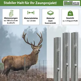 Trutzholm Z-profil Zaunpfosten 150 cm Feuerverzinkt 10x Zaunpfähle 1,5 mm Stärke gestan...