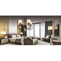 JVmoebel Kronleuchter Luxus Deckenleuchten Lüster Stil Deckenleuchte Wohnzimmer, Leuchtmittel wechselbar, Made in Europe braun