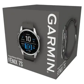 Garmin fenix 7S Standard silber mit graphitfarbenem Armband