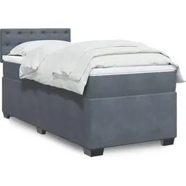 vidaXL Boxspringbett 90 x 200 cm Dunkelgrau