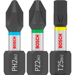 Bosch PRO Impact Mixed Pack,PH2(x5),PZ2(x5),T20(x5),T25(x5),T30(x5),25 mm, 25-teiliges Set - 2608521U63