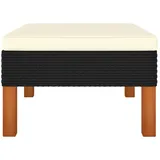 vidaXL Fußhocker Poly-Rattan und Massivholz
