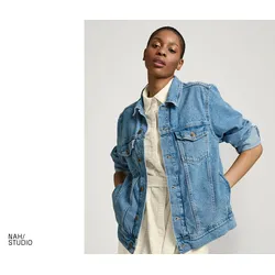 Nah/Studio Jeansjacke - recycelte Baumwolle - Gr. 34 - blau