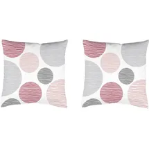 HOME WOHNIDEEN Kissenbezug Borden 50 x 50 cm Rosa