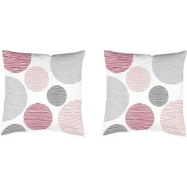 HOME WOHNIDEEN Kissenbezug Borden 50 x 50 cm Rosa