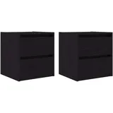 vidaXL Hängenachtschrank 2 Stk. 38 x 34 x 40 cm Schwarz Eichen-Optik