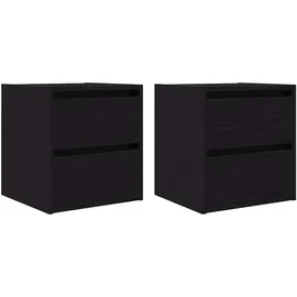 vidaXL Hängenachtschrank 2 Stk. 38 x 34 x 40 cm Schwarz Eichen-Optik