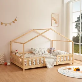 [en.casa] Kinderbett Treviolo 140 x 200 cm Kiefer naturbelassen beige