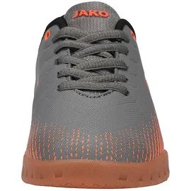 Jako Lightning ID Hallen-Fußballschuhe Kinder 862 steingrau/neonorange 35