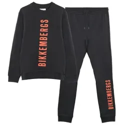 Bikkembergs für Herren. BMF0660 Schwarzes Logo-Sport-Outfit (L), Lässig, Sportlich, Baumwolle, Multisport