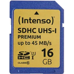 Intenso 16GB SDHC UHS-I Premium Secure Digital Card