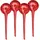 Relaxdays Bewässerungskugeln Glas 4er Set H 30 x D 9 cm rot