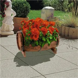 BURI Holz-Pflanzfässer 3er-Set Blumentopf Pflanzkasten Pflanzschale Blumenkasten Deko Braun