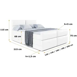 altdecor BOXI3-Z KING 200 x 200 cm H3/H4 Weiß