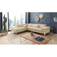 W.SCHILLIG Ecksofa finn, toller Sitzkomfort, L-Form, hochwertige Verarbeitungsdetails, German Design Award 2016, Fußgestell Chrom glänzend, Breite 281 cm beige