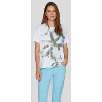 Rabe Print-Shirt, mit Rundhals und Nieten-Details Rabe Weiß für