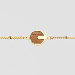 Opacity Armband mit rundem Holz Anhänger - Holzkern Modell: Jewelry
