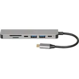 iBox IUH3SL4K (USB C), Dockingstation + USB Hub, Silber