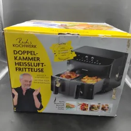 rachs kochwerk Heißluft-Fritteuse Doppelkorb 2x 3,5L 2400W, Schwarz