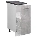 Vicco Apothekerschrank, Grau, Weiß, Holzwerkstoff, 2 Fächer, 1 Schubladen, Rechteckig, 30x81.6x60 cm, Küchen, Küchenmöbel, Küchenschränke, Apothekerschränke