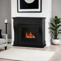 Dmora - Bioethanol-Kamin Dstramaccion, Ökologischer Kamin, Rauchfreies Feuer, Heizung mit Ethanol, Made in Italy, 111x43 h99 cm, Schwarz