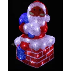 Lex LED Weihnachtsfigur Acryl Weihnachtsmann 38cm Figur beleuchtet Weihnachtsdeko
