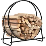 Costway Kaminholzregal Metall, Brennholzregal belastbar bis 50kg Feuerholzregal Holzstapelhalter - Costway