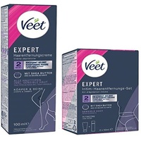 Veet EXPERT Haarentfernungs-Set - Haarentfernungscreme Körper & Beine 100ml + In