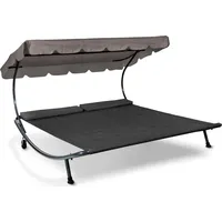 LECO Doppel-Sonnenliege 200 x 200 x 110 cm Anthrazit