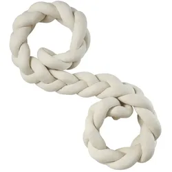 nordic coast company Bettschlange Geflochten XL Strick Natur Silber Damen 