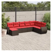 vidaXL Gartensofa-Set 8-tlg. braun Polyrattan