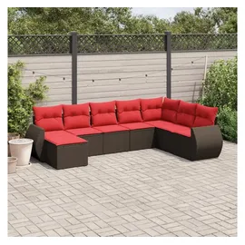 vidaXL Gartensofa-Set 8-tlg. braun Polyrattan