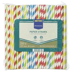 METRO Professional Trinkhalm, Papier, 20 cm, farbig, 250 Stück