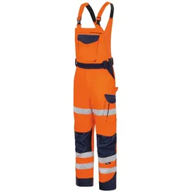 Vizwell Herren Warnschutz-kontrast-latzhose Vwtc115 Gr. 52 orange/marine