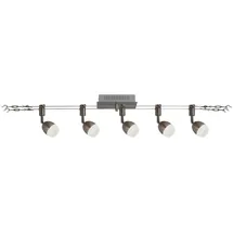 NÄVE LED-Seilsystem-Deckenspots Tony 5-flg. stahlfarbig Kunststoff Metall