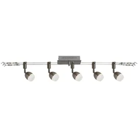 NÄVE LED-Seilsystem-Deckenspots Tony 5-flg. stahlfarbig Kunststoff Metall