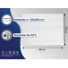 ZOLLNER Bettdecke,, weiß, weich - Weiß