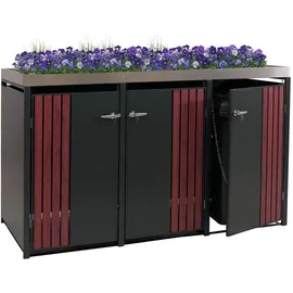 Proregal Mülltonnenverkleidung 125 x 196 x 84 cm schwarz