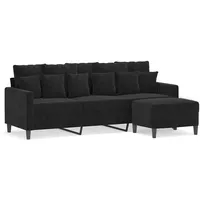 ✅ 3-Sitzer-Sofa Mit Hocker 180Cm Samt Relaxsofa Sofas & Couch Sofa Loungesofa