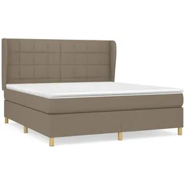 vidaXL Boxspringbett mit Matratze Taupe 180x200 cm Stoff
