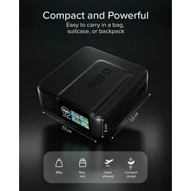 SBS Pulse Power HD 35W, 10000mAh, Power Delivery (PD 3.0 PPS), AFC, Powerbank mit Schnellladen, Hochdichte, LCD-KI-Display, USB-C, USB-A, tragbares Reiseladegerät, kompakt, Schwarz