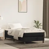 Rantry Boxspringbett Bett mit Matratze Bettgestell Rahmenbettgestell ohne kopfteil Einzelbett | Doppelbett Rahmenbettgestell Bettrahmen für Schlafzimmer Schwarz 90x200 cm Samt