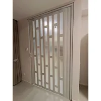 Schiebetür Falttür falttüren innentüren 80 72 60 48 42 39 38 36 30 Zoll Breite Türfalttüren, 200 180 170 160 150 120 100 Cm Schlafzimmer Küchen Schiebetrennwandtür, PVC-Tor Und Acrylglasscheibe(WxH 38
