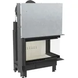 Kamineinsatz aus Stahl KRATKI MBO rechts 15 kW Ø 200 mit Schiebetür gebogenes Glas - Schwarz