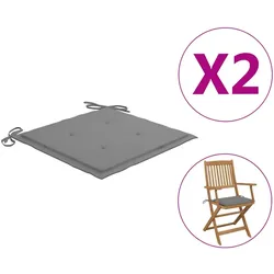 vidaXL Gartenstuhl-Kissen 2 Stk. Grau 40x40x3 cm Oxford-Gewebe