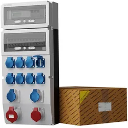 Stromverteiler eXT-S/FI 32A 16A 2x16A Camping 8x230V + 3Phasige MID Stromzähler 0786