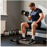 SPORTNOW Hantel mit Ablagefach, rutschfest Griff, verstellbar 6/11/16/20 kg, (Hantel, Kurzhantel), für Zuhause, Fitnessstudio, Krafttraining schwarz