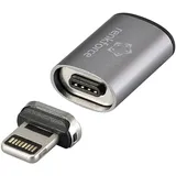 Renkforce USB-C®, iPad/iPhone/iPod Adapter [1x USB-C® Buchse - 1x Apple Lightning-Stecker] magnetischer Stecker