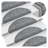vidaXL Stufenmatten 10 Stk. 56x17x3 cm Grau Halbrund
