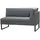 Cane-Line Gartensofa-Modul Flex 2-Sitzer links Aluminium Grau